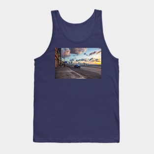 The Malecon, Blue Car, Havana, Cuba Tank Top